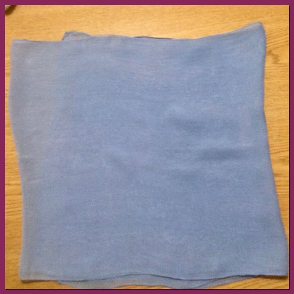 Vtg Light Blue Scarf_067 - Picture 4 of 6